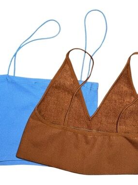 Brown “by together” & Blue “Zara”bralettes bundle small